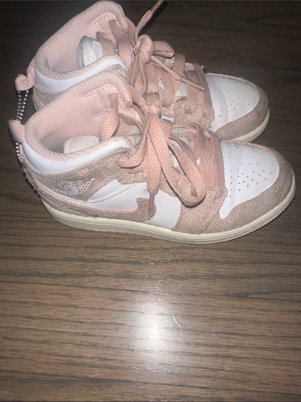 Jordan Kids Pink and White High-Top Sneakers